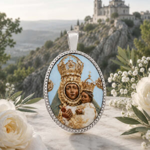 Medalla Oval de la Virgen del Pilar, Plata de Ley 24 x 18 mm