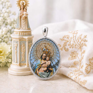 Medalla Oval de la Virgen del Pilar, Plata de Ley 24 x 18 mm