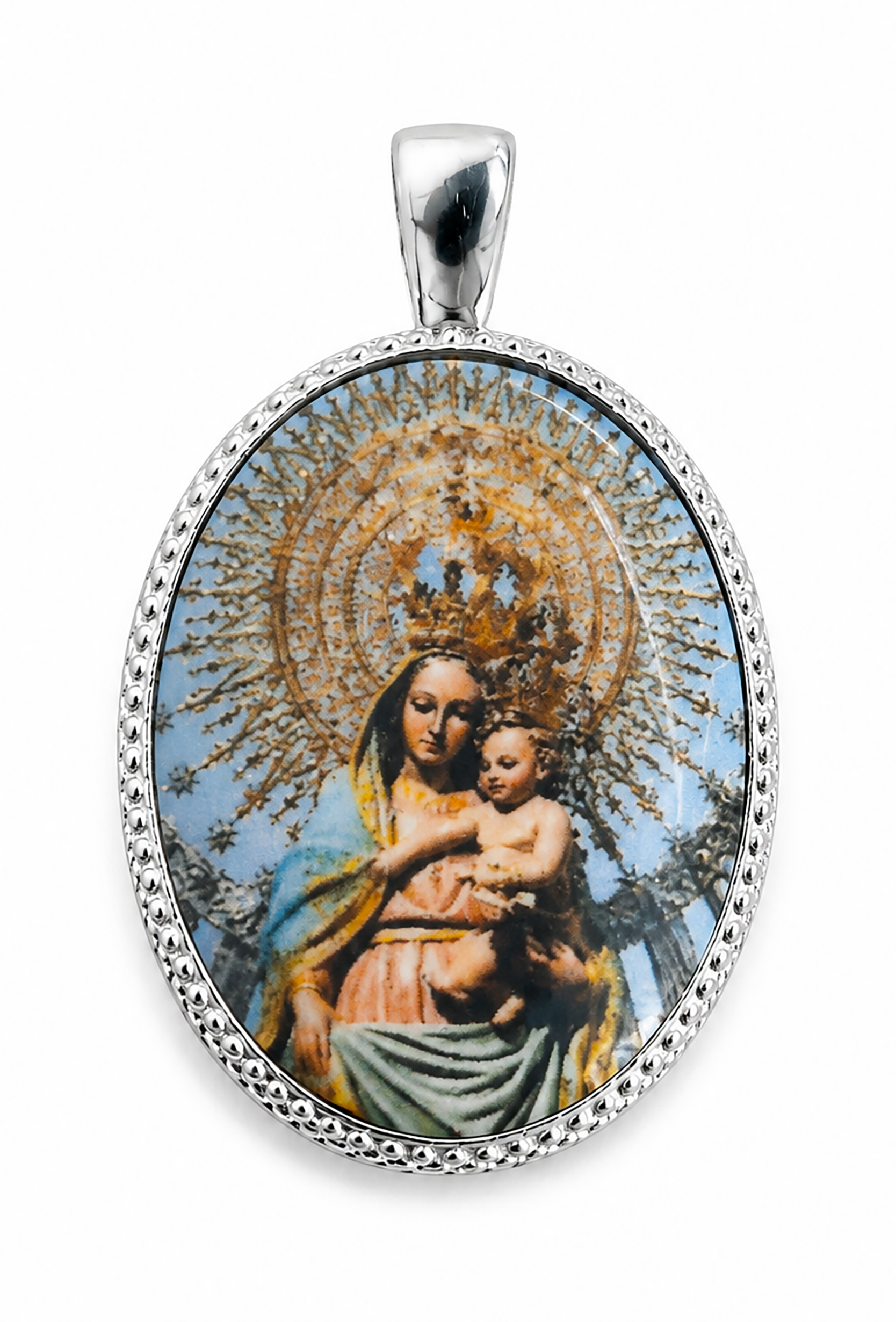 Medalla Oval de la Virgen del Pilar, Plata de Ley 24 x 18 mm - Imagen 2